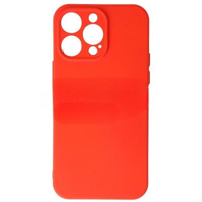 Husa iPhone 14 Pro Max, Silicon Catifelat cu Interior Microfibra, Rosu